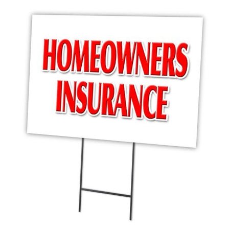 Homeowners Insurance Yard Sign & Stake outdoor plastic coroplast window -  SIGNMISSION, C-1824 Homeowners Insurance